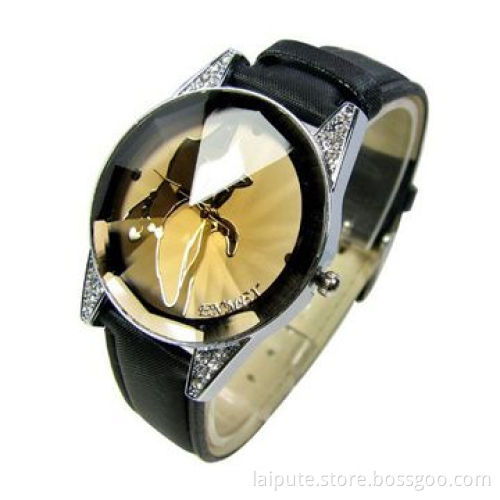 Watch, Various Leather Strap and Watch Case Available, CE and RoHS Marks